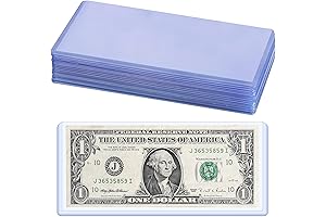 15PCS Dollar Bill Protector Sheets - Top Load Currency Holder, Clear PVC...