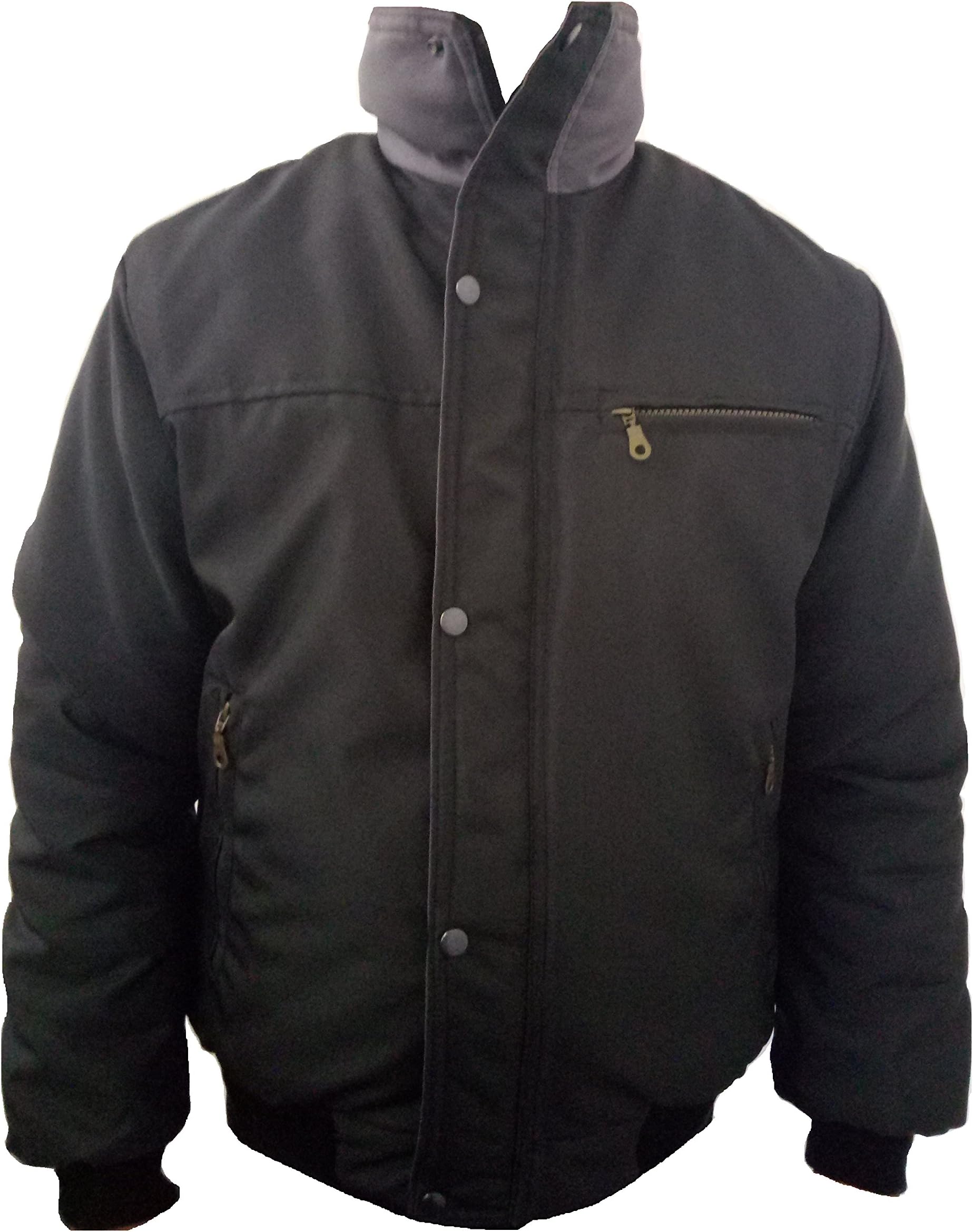 Xpression Fashion Men's Warm Heavy Padded Lined Bomber Casual Jacket (Black, S)