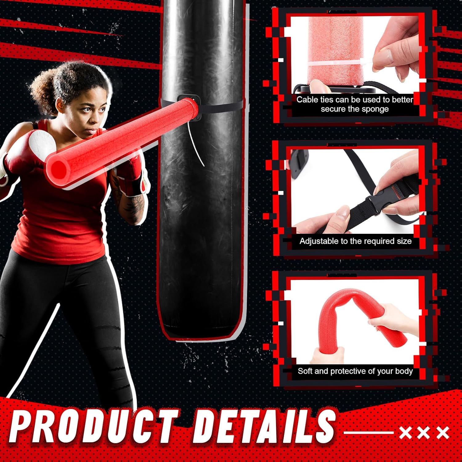 LEIFIDE 2 Pack Slip Stick Boxing Slip Bag Foam Attachment for Punching Bag Head Movement Training Dodging Boxing Bar for MMA Defense Reflex Training Equipment Punches Practice Accessories Home Gym