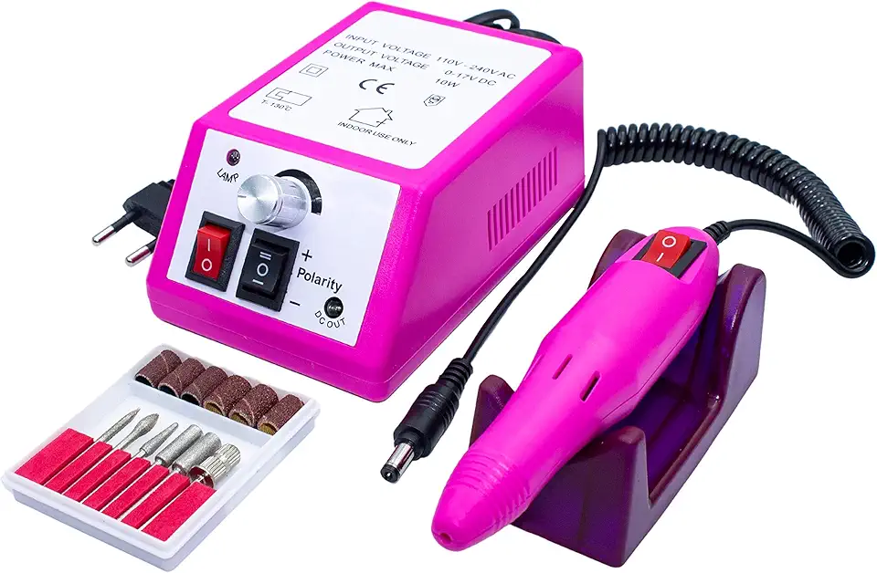 Lixadeira Motor Unha Elétrica Profissional Mercedes Rosa, Bivolt 110V - 220V