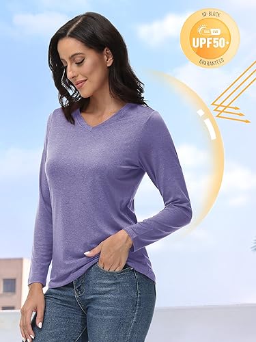 Miniatura 4 de TACVASEN Long Sleeve Shirts Women UPF 50+ Golf Sun Shirts Exercise SPF Shirt Performance Rash Guard Outdoor Hiking Shirts