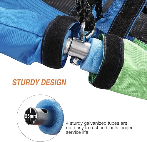 Miniatura 6 de RedSwing Columpio de platillo de 65 pulgadas para niños, columpio de plataforma gigante para patio de juegos al aire libre, columpio de surf ovalado