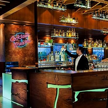 カクテルグラス ネオンライト Cocktails & Dreams COCKTAILS AND DREAMS Real Glass Neon Light Sign Home Beer