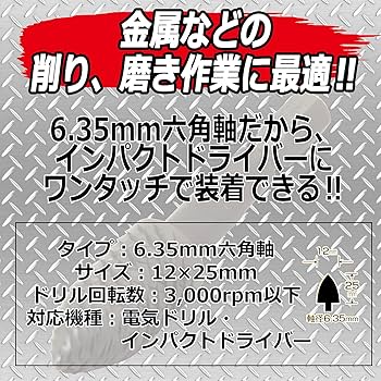 iwsk様商品説明をご覧ください Amazon | SK11 六角軸 ロータリーヤスリ 鉄工用 12×25mm NO.19