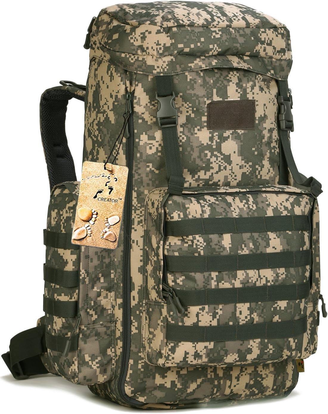 CREATOR 70-85L Tactical Travel Backpack MOLLE Hiking Bag Rucksack Outdoor Travel Bag for Hunting & Camping