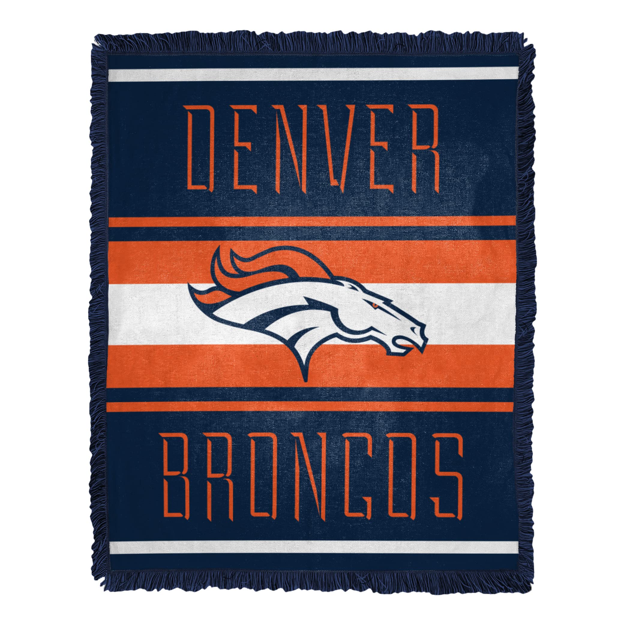 NORTHWEST NFL Denver Broncos Nose Tackle Woven Jacquard Throw 46" W x 60" L Blanket