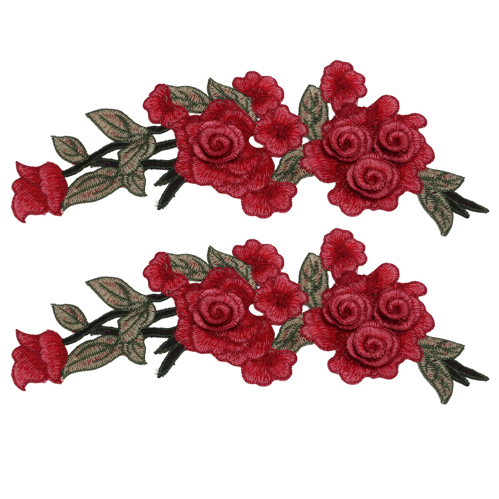 Mini Parche Con Apliques De Rosas Rojas, Flor, Insignia De Amor