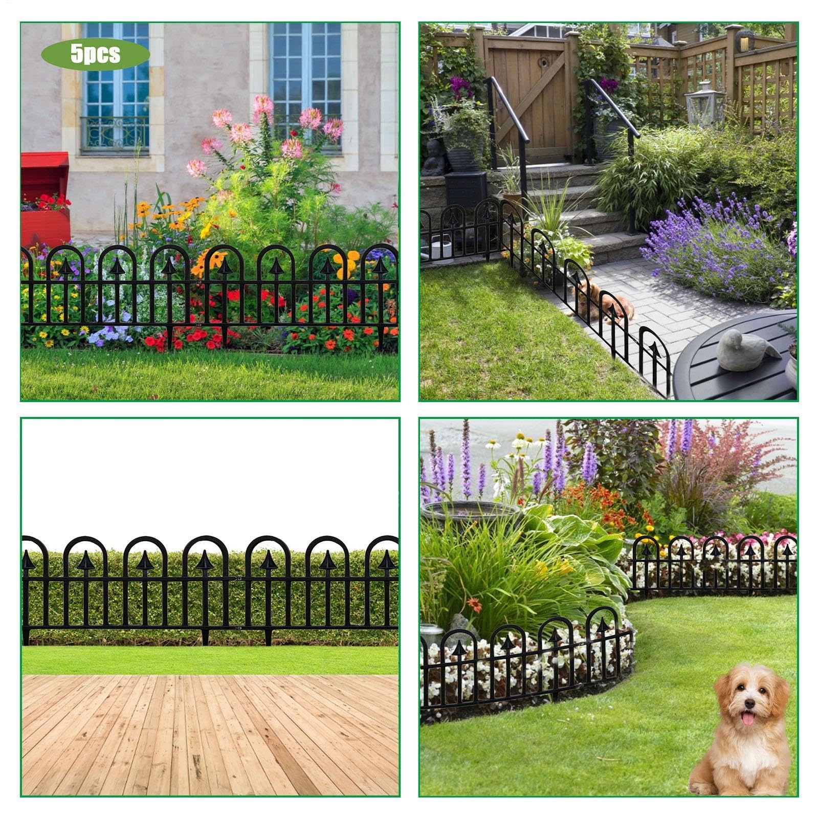 Borde decorativo de jardín Paneles decorativos de valla de 5 piezas