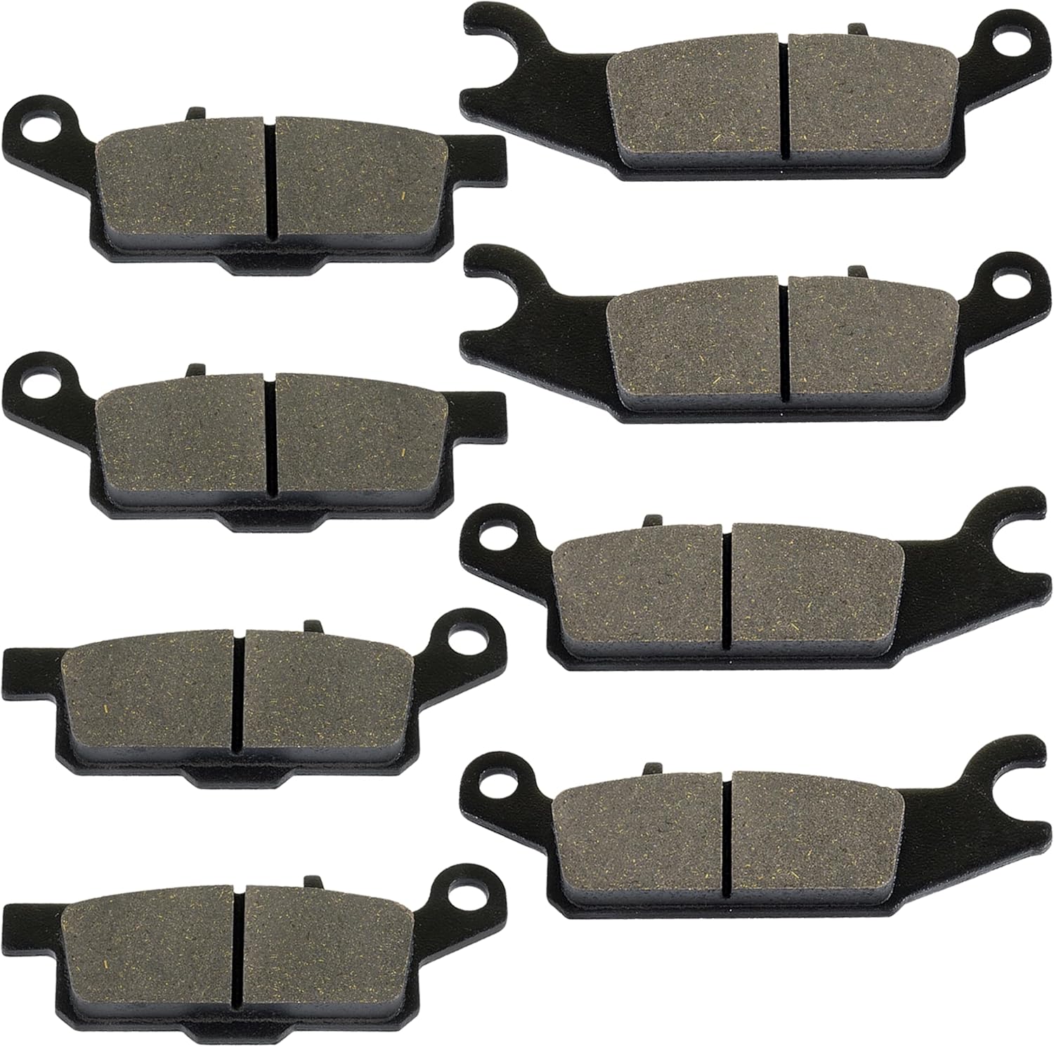 Caltric Front & Rear Brake Pads Compatible with Yamaha Grizzly 700 Yfm700F Yfm-700F 4Wd 2008-2017