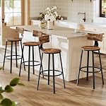 Ensemble de 2 tabourets de bar VASAGLE, tabourets de comptoir, chaises de bar avec dossier, siège de 28,7 po de hauteur, Brun rustique et Noir ULBC026B01V1