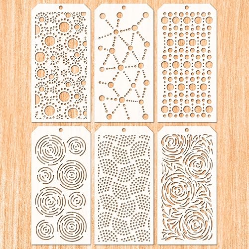 6 plantillas decorativas para bricolaje, plantillas geométricas reutilizables para pintura, plantillas de dibujo artístico, plantillas de cara para