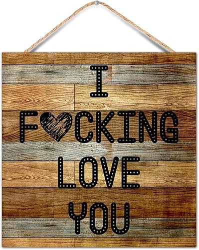 Durx-litecrete ra de Campo para parejas, con tema de Aniversario con Texto en inglés I Fucking Love You Love, arte para colgar en la pared, placa de