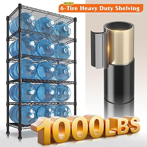 Miniatura 6 de REIBII Estantería de alambre de 6 neumáticos, estantes de almacenamiento de metal para carga de almacenamiento de 1000 libras, estantería resistente