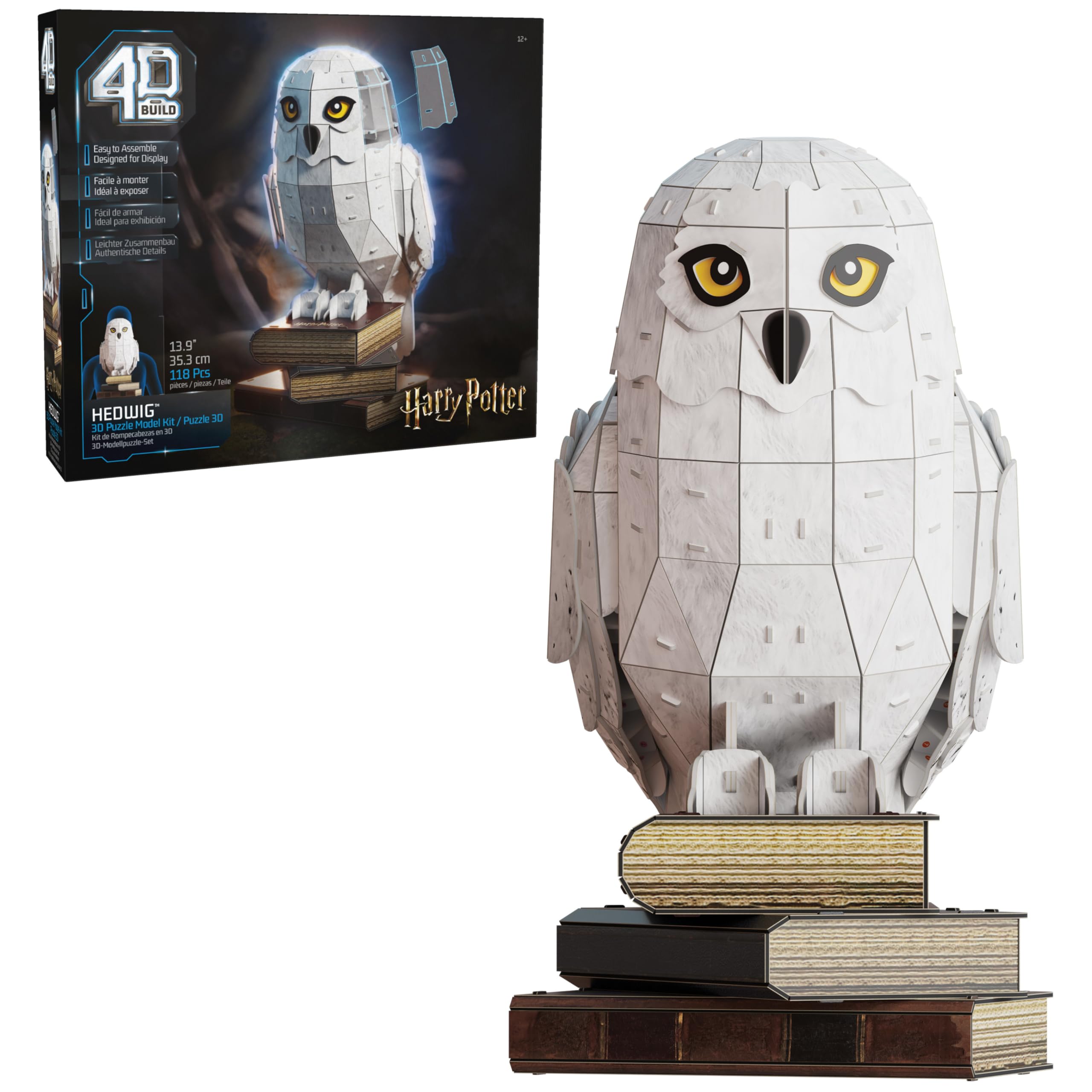 4D Build, Harry Potter Hedwig 3D Model Kit, Harry Potter Collectibles & Desk Decor, Adult Building Toys, 3D Puzzles for Adults & Teens, 118 Pieces, for Ages 12 & Up
