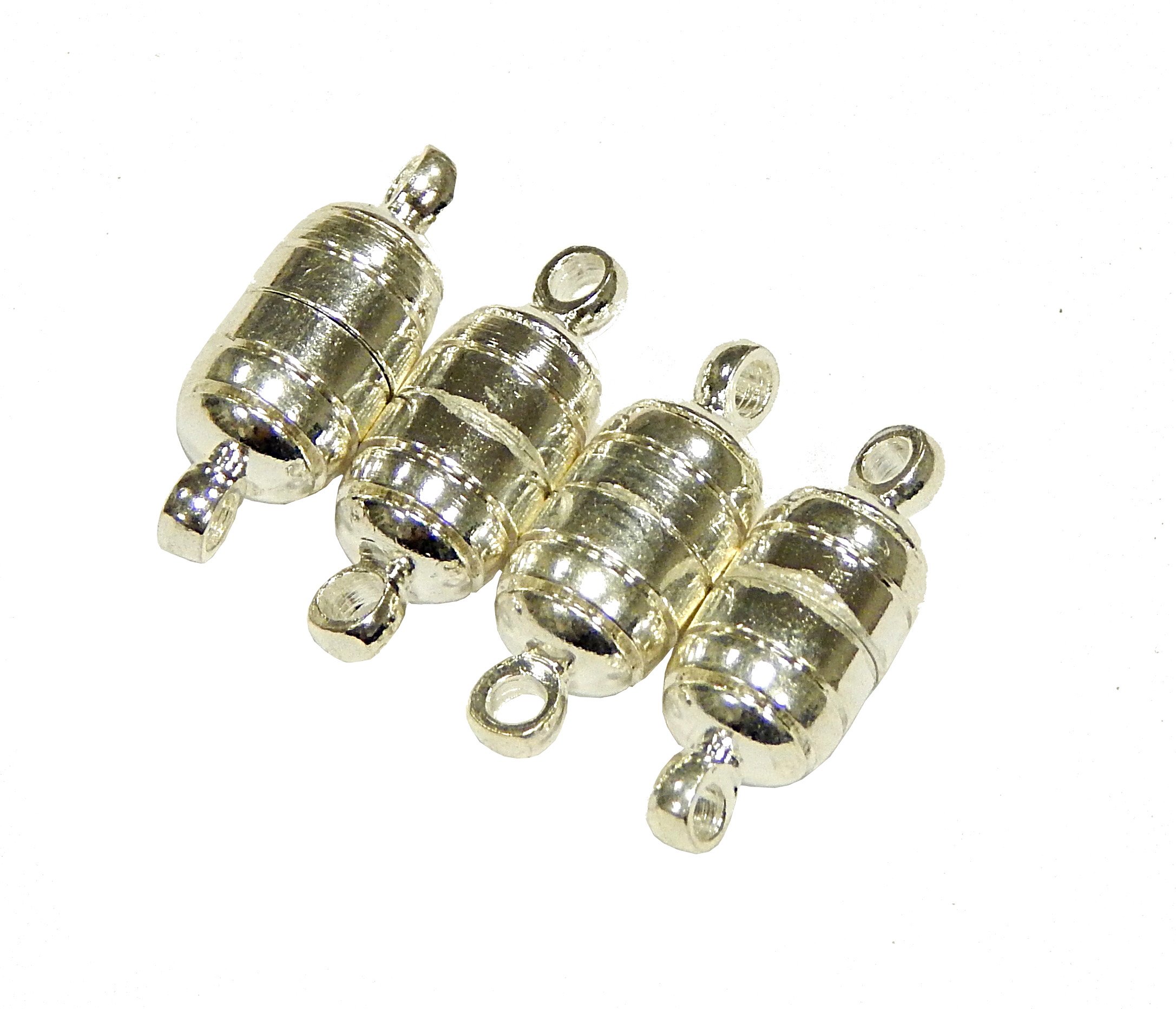 Perlin 3 Stk Magnet Verschluss Silber 15mm Metall Schmuck Verschlüsse Verbinder Kettenverschluss Magnetverschlüsse für Kette Armband DIY M383