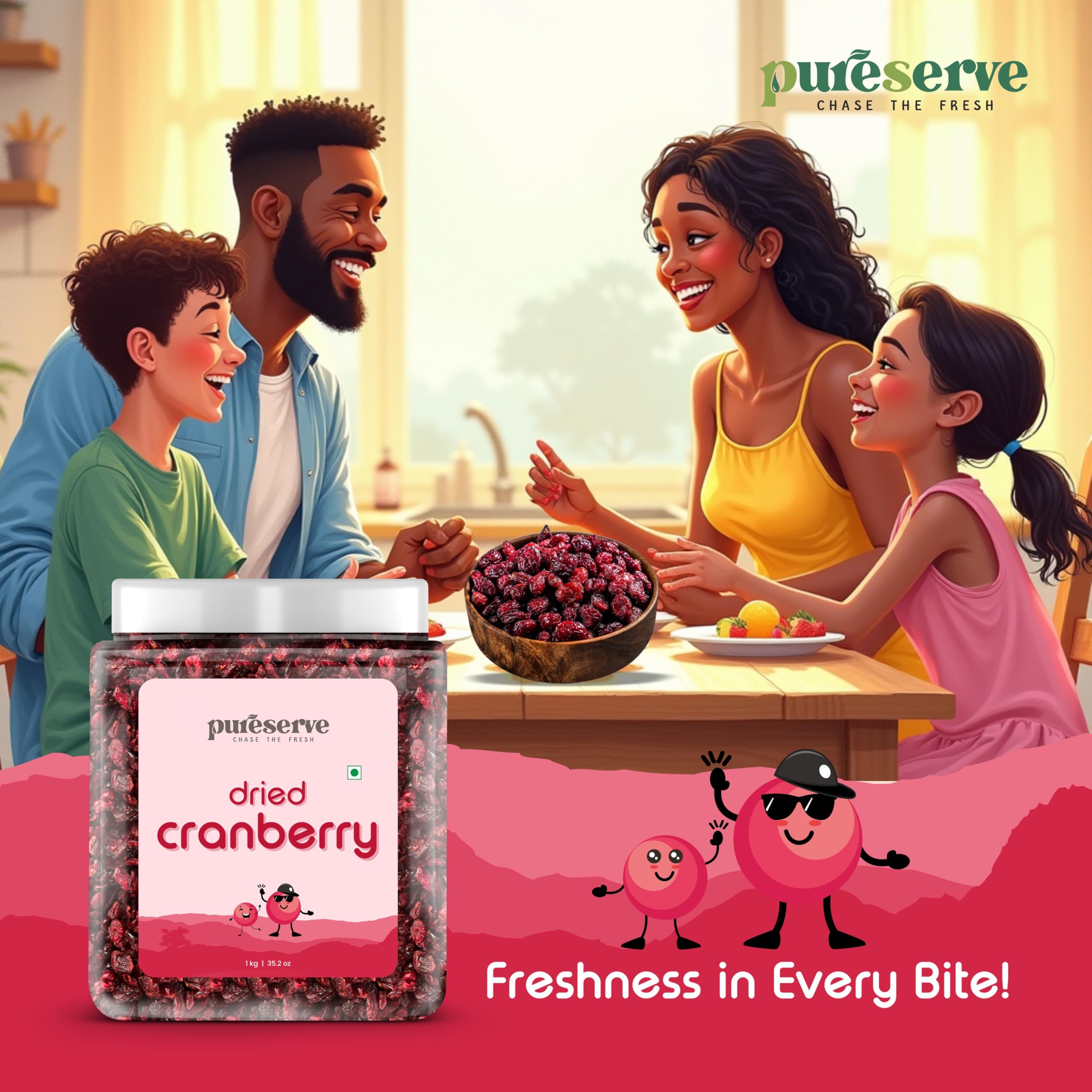 Pureserve Premium Dried Cranberries 1Kg – Naturally Sweet & Tangy | Antioxidant-Rich Superfood Dry Fruits | No Added Preservatives | Ideal for Snacking, Baking & Smoothies - Image 6 thumbnail