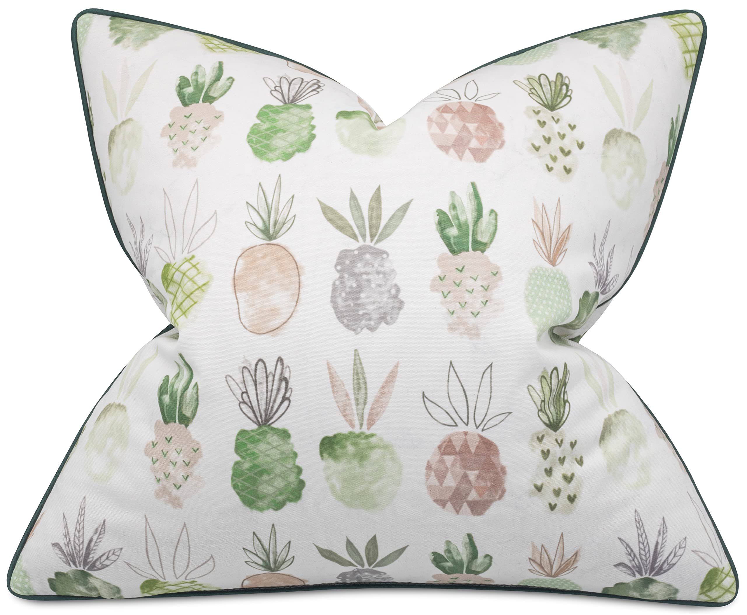 MANOJAVAYAPrinted Decorative Square Accent Throw Pillow Cover - Sofa, Chair, Couch, Bedroom, Living Room, Farmhouse Home Decor - 20x20 Inches, Pineapple