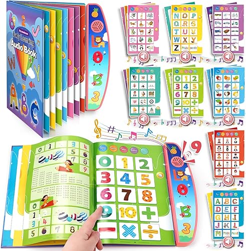 Juguetes para niñas de 2, 3, 4, 5 años libro interactivo de aprendizaje sensorial con sonidos, alfabeto, números y canciones, regalo educativo de