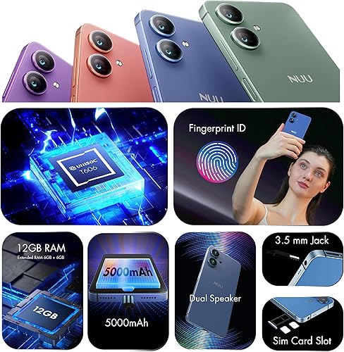 Miniatura 5 de Teléfono celular básico N20, cámara gran angular, 12 GB de RAM+128 GB de almacenamiento, pantalla HD+ de 6.6 pulgadas, 90 Hz, Dual SIM 4G