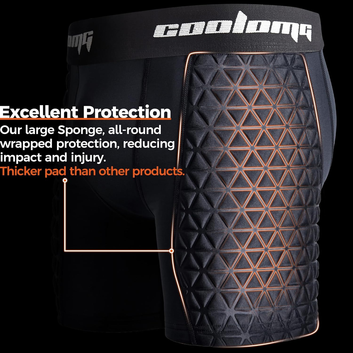 COOLOMG Boys Youth Padded Baseball Sliding Shorts w/Cup Pocket Softball Slider Shorts for Football Lacross, No Cup - Image 2