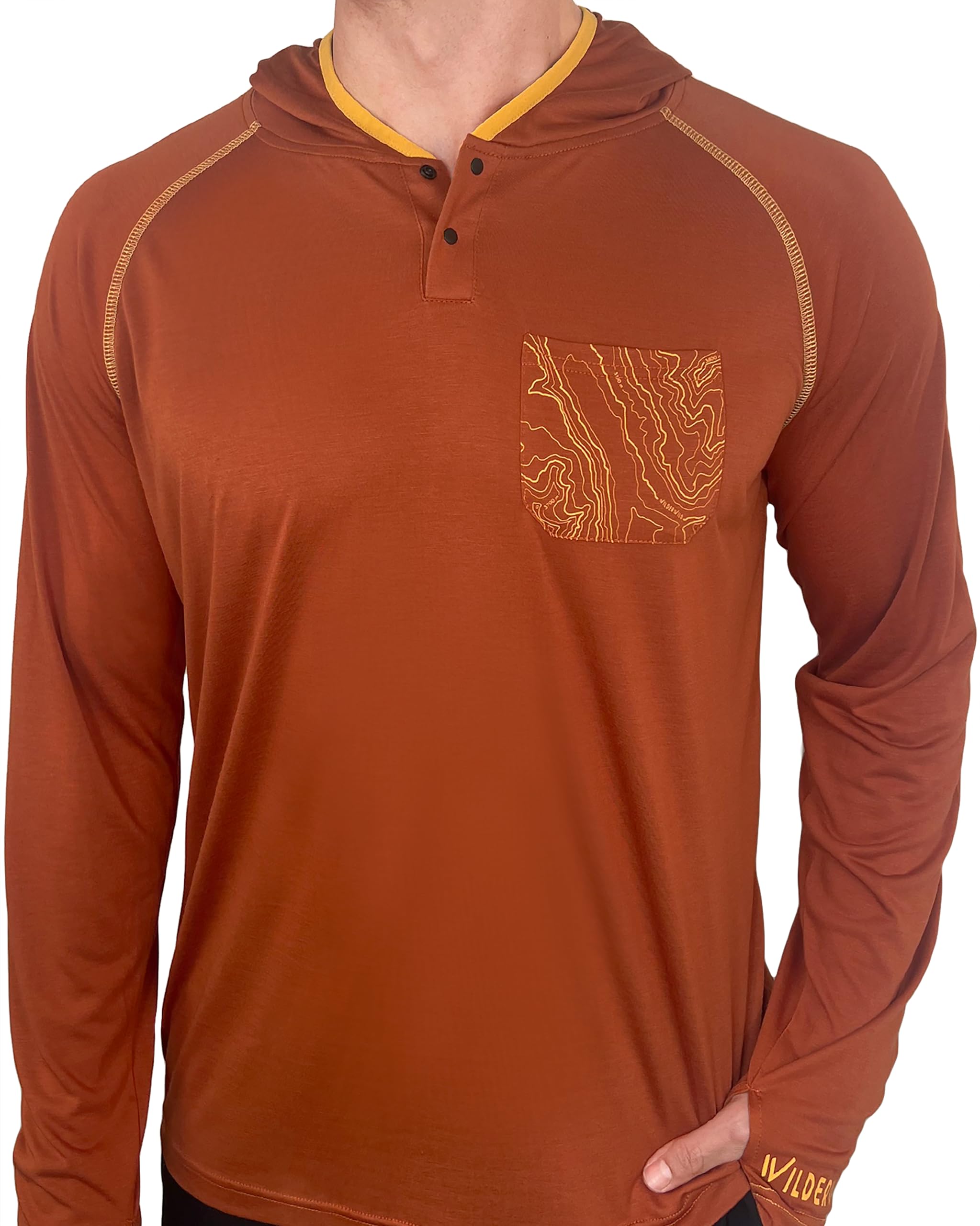 WilderWild Lightweight Men's Hoodie | Bamboo Rayon Long Sleeve Sun Shirt | MTB Jersey