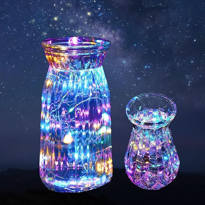 Huayifa LED szalag 6 db - Elemes Mikroégősor 2m 20 LED Multicolor - 3 Világítási Mód - Esküvői, Karácsonyi, Beltéri Dekoráció