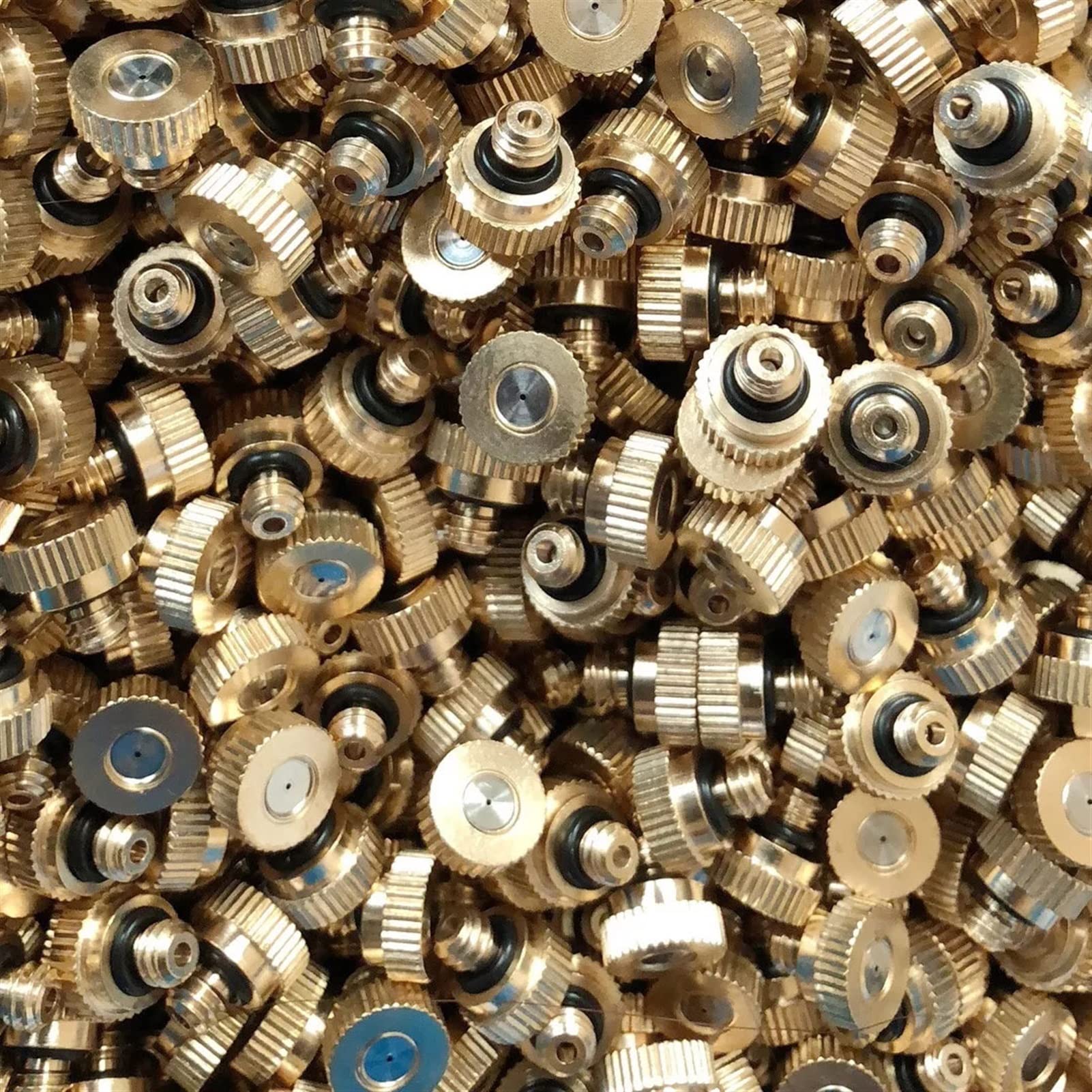 SOHNVWTGD 40PCS Brass Misting Nozzles for Cooling System Mister Nozzles Low Pressure, Fog Nozzle Water Mister Sprinkle for Patio Garden Sprayer Irrigation Tool Kit, 0.0040.039" Orifice (Size : 0.3mm)
