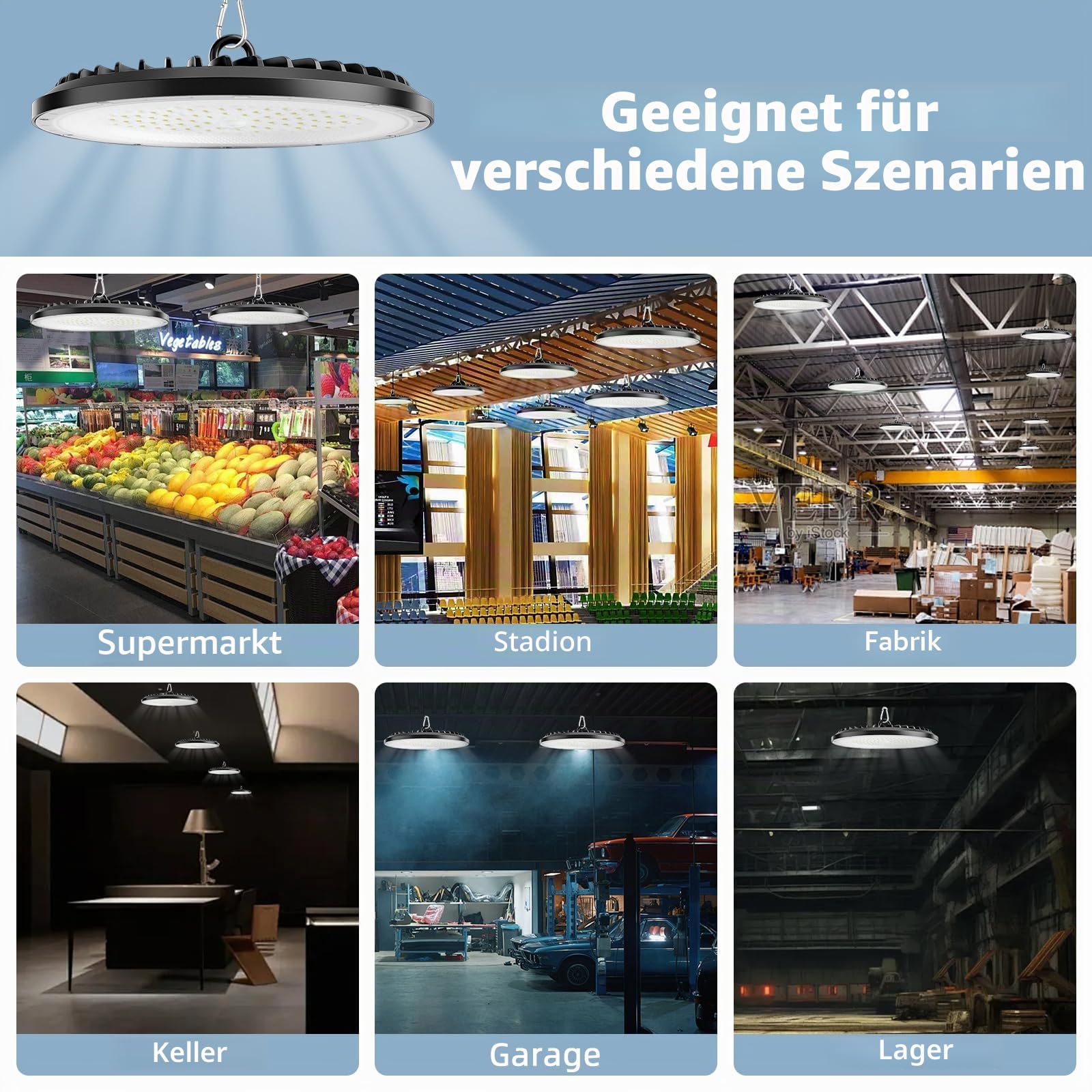 UFO LED hallenstrahler,LED Werkstattlampe,IP65 Wasserdichte Industrielampe für Fabriken, Lagerhäuser,Garagen (4 Pack, 150W)