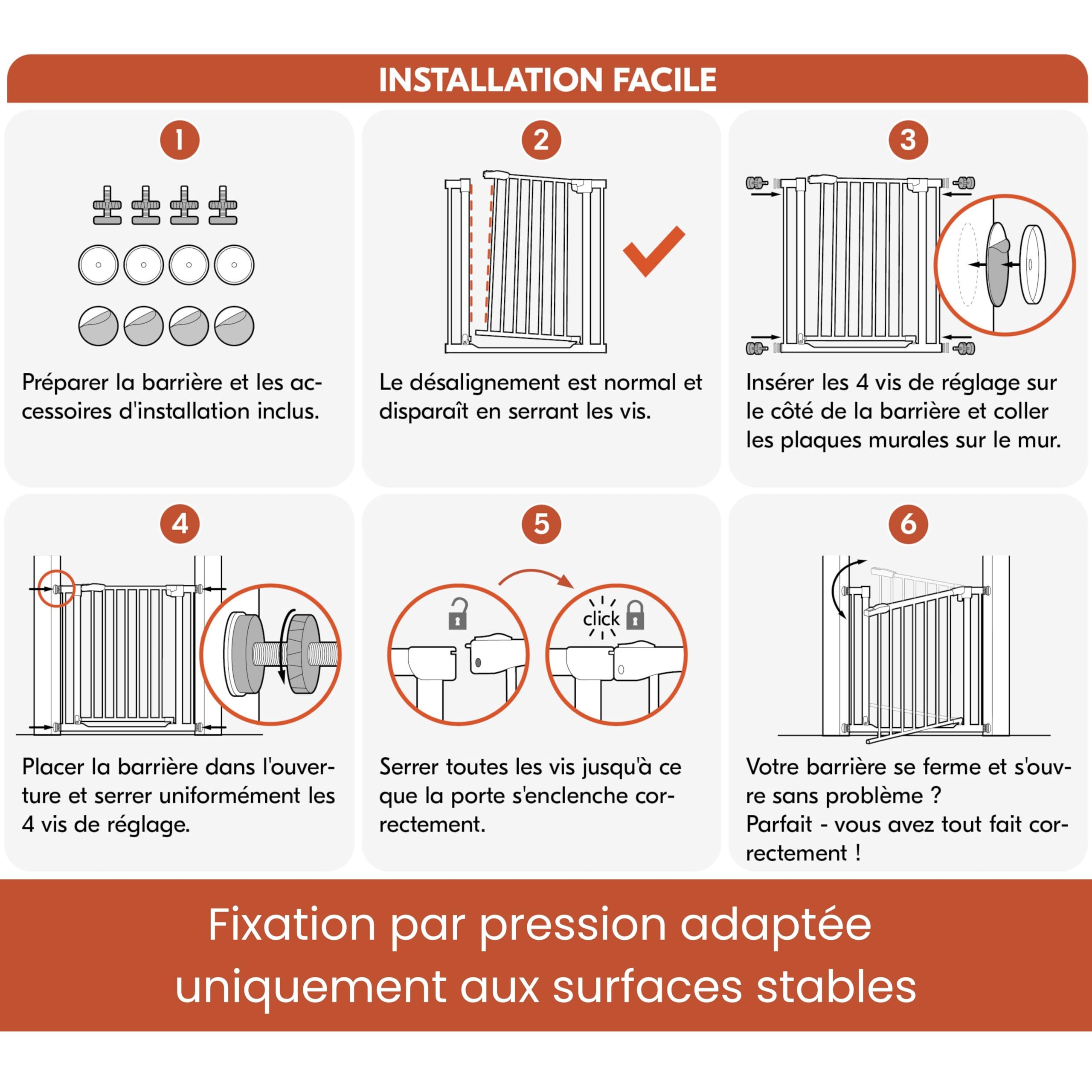 hauck Barriere de Securite Enfant et Chien Open N Stop 2 avec Extension 21 cm – Largeur 96–101 cm, Hauteur 77 cm, Ouverture une Main des deux Côtés, Installation sans Perçage, pour la Maison - Blanc