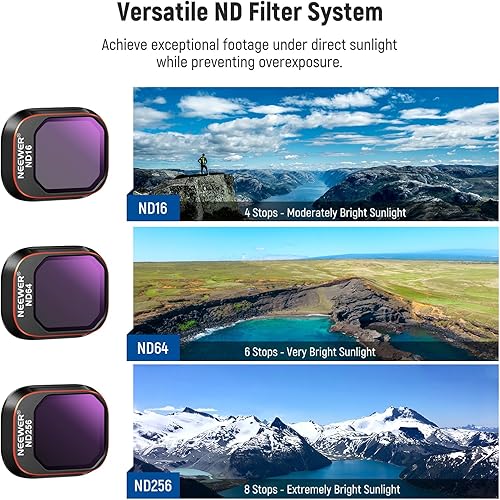 Miniatura 40 de NEEWER Juego de filtros ND/PL compatibles con DJI Mini 4 Pro, 6 unidades UV CPL ND8/PL ND16/PL ND32/PL ND64/PL Polarizador de densidad neutra