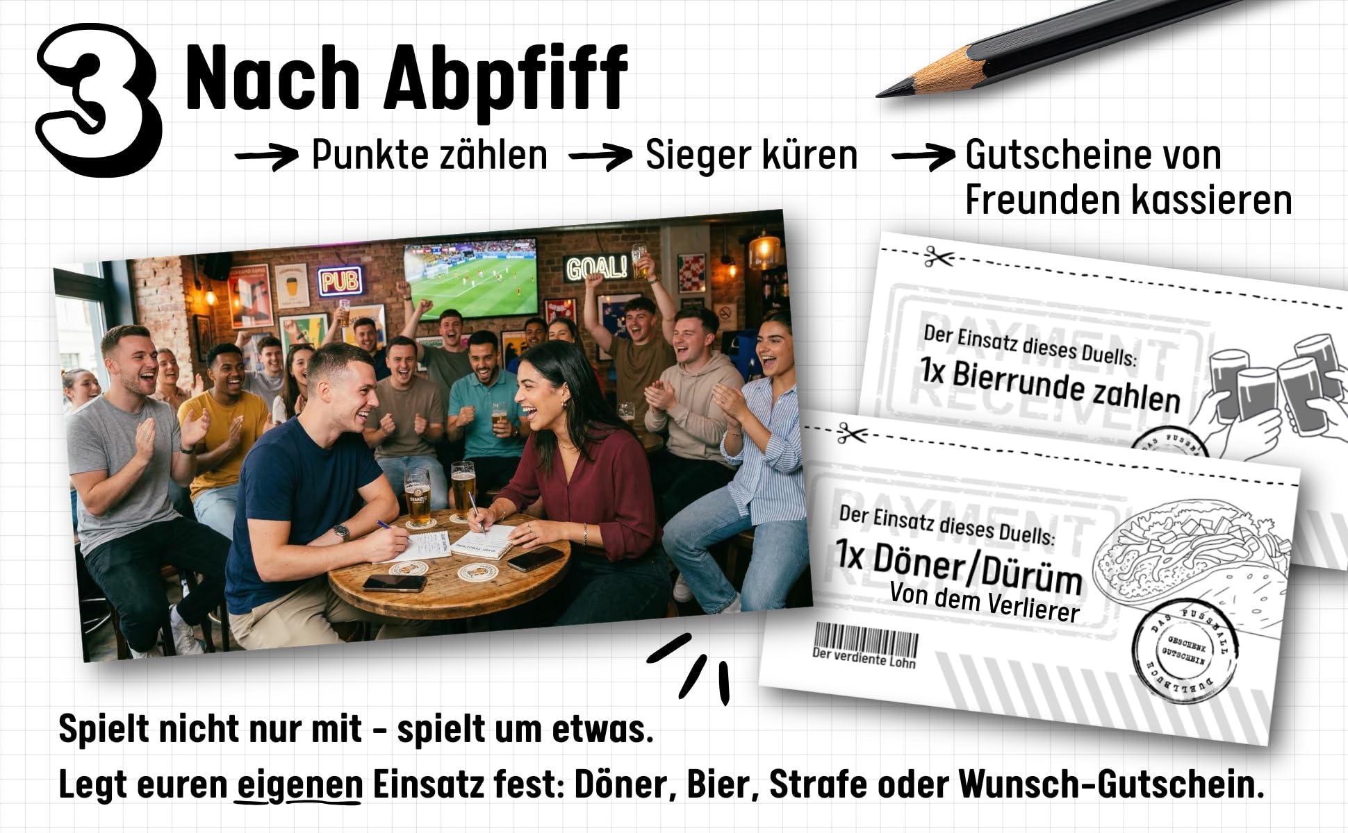 Das Fußball Duell-Buch: Das Original – 1 gegen 1 oder im Team – Tippspiel, Halbzeit-Duelle & Sieger-Gutscheine für WM, EM, Liga oder internationale Topspiele (Duellbücher)