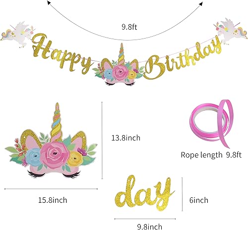 Miniatura 2 de Decoraciones de cumpleaños para niñas, fiesta de cumpleaños, suministros de fiesta de feliz cumpleaños, decoración del hogar