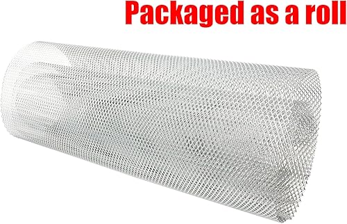 Miniatura 3 de Modengzhe Hoja de malla para parrilla de automóvil de 47 x 15.7 pulgadas, rollo de malla multifuncional de aleación de aluminio en tono plateado