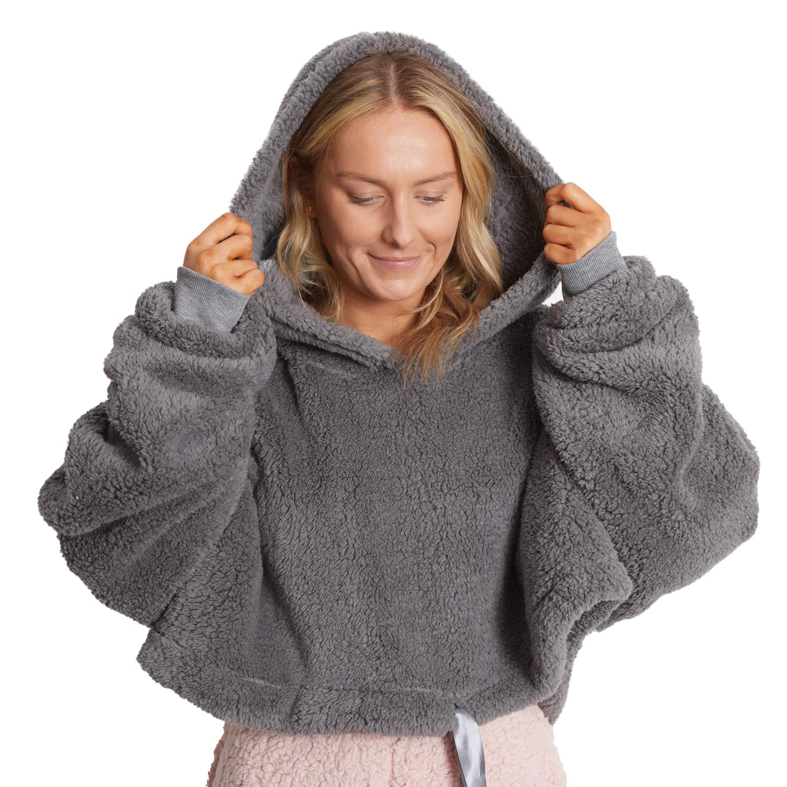 Oversized Hoodie Brentfords Teddy Fleece Hoodie Brentfords Cropped