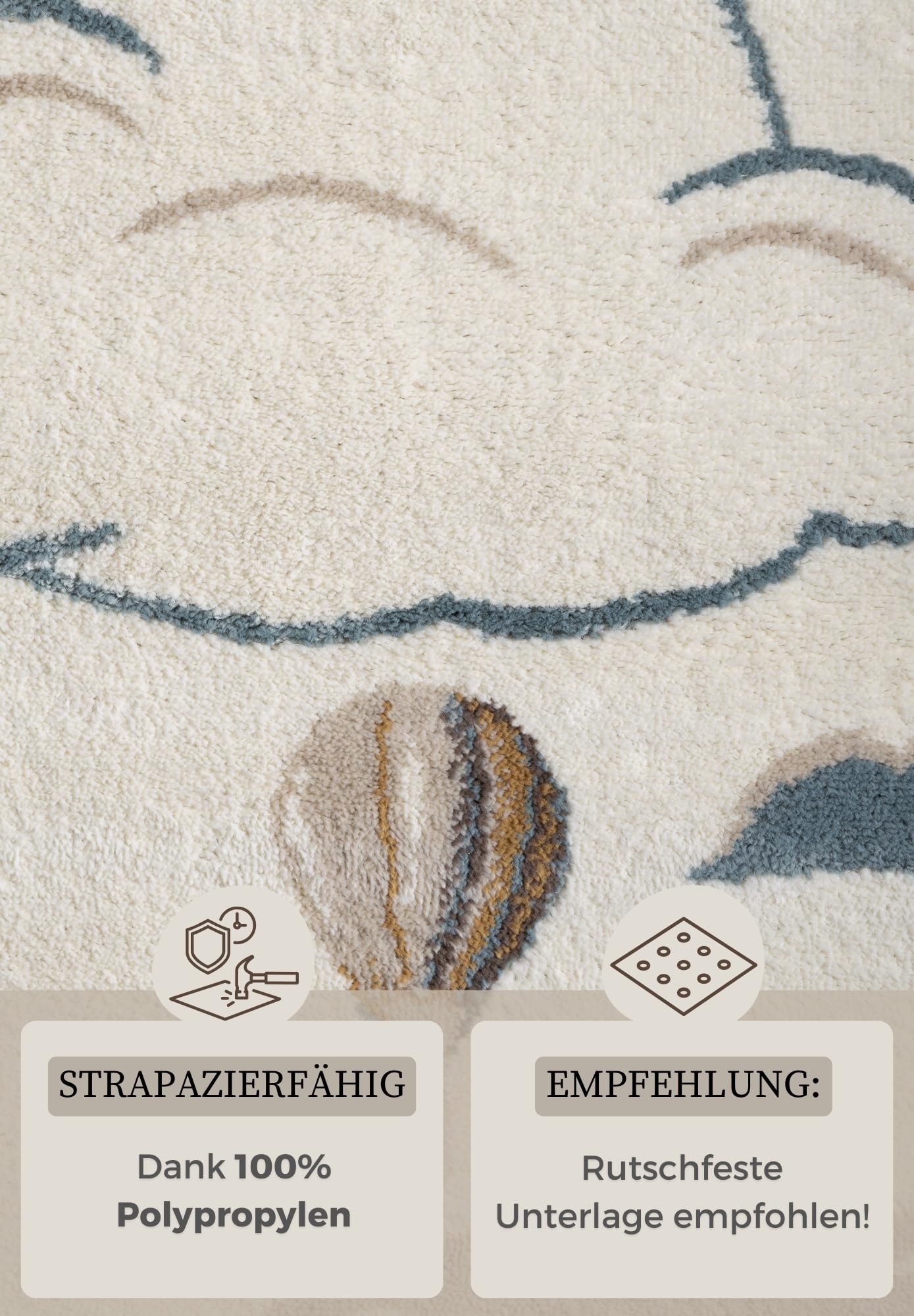 Hanse Home Adventures Kinderteppich - Heißluftballon Pastell Spielteppich, Modern, Spielmatte, Krabbelteppich Junge Mädchen für Kinderzimmer, Jugendzimmer, Wohnzimmer - Creme Multifarben, 120x170cm