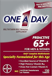 One A Day Proactive 65+ Multivitamin for Men & Women Over 65 - Supports Bone, Heart Health & Energy with Vitamins A, C, D, Zinc - 150 Tablets