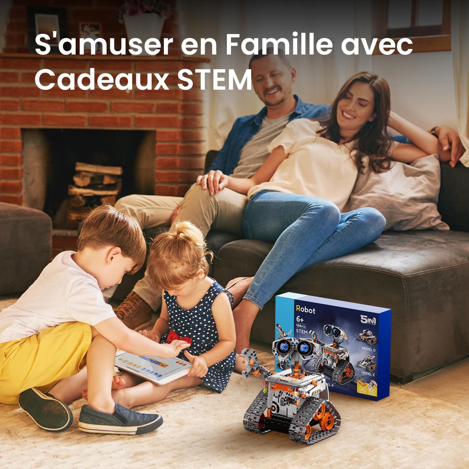 VEPOWER - Kit robot programable STEM 5 en 1 con aplicación y mando a distancia | Robotic Set Construcción, Ideas de Regalos de Navidad de Cumpleaños Creativo para Niños de 8-12+ Años, 488 Piezas