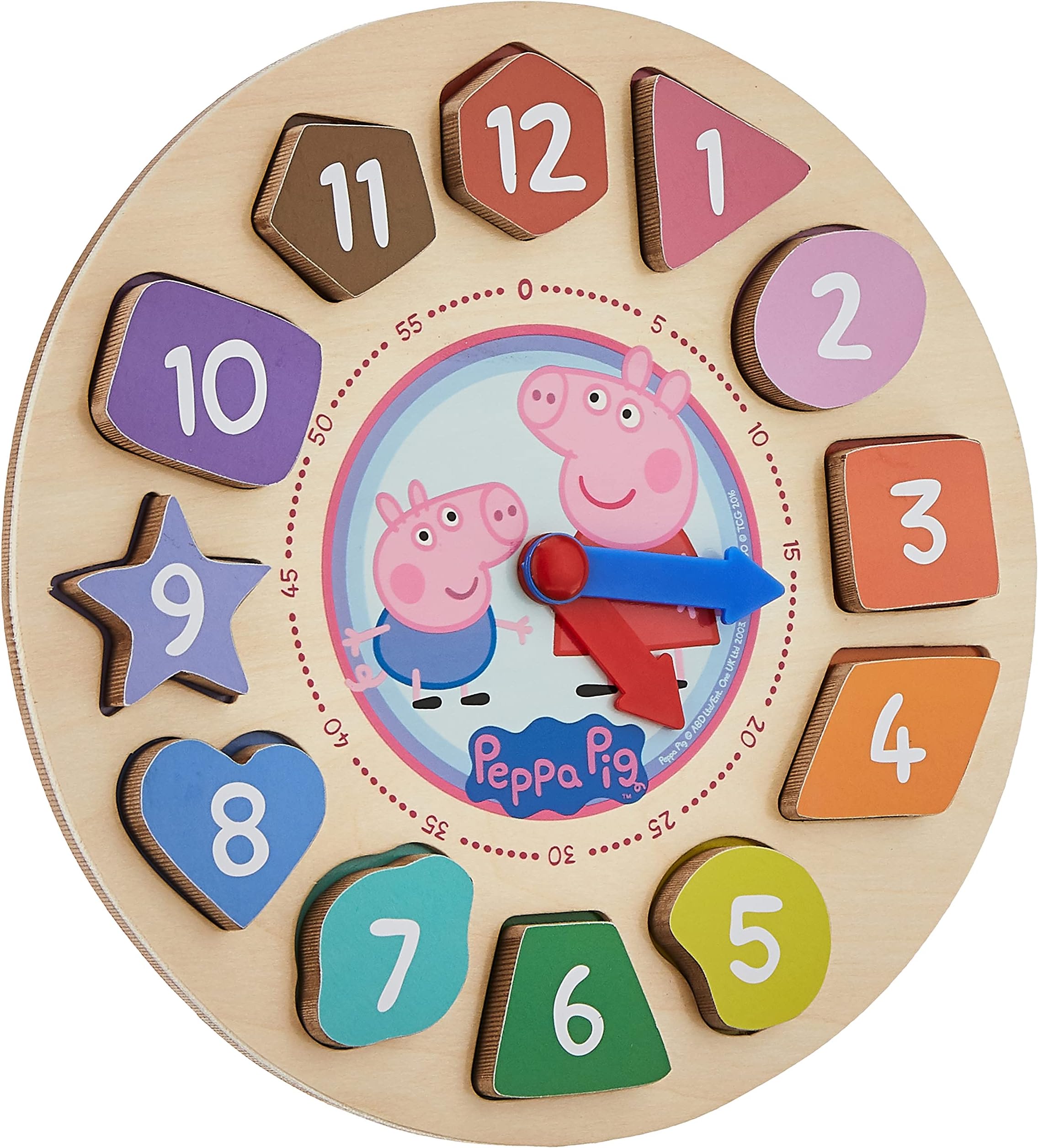 Shape Sorter Clock Puzzle for 36 months to 48 months, 14Pieces (12Piece numbers + Clock + Stand )