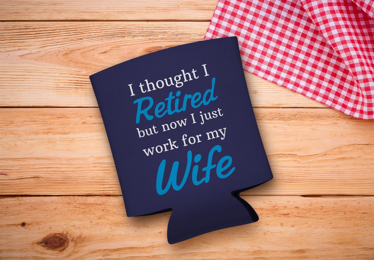 Funny Retirement Gifts for Men Retired Work for my Wife Retirement Gifts for Grandpa Gag Gifts 2 Pack Can Coolie Drink Coolers Coolies Blue