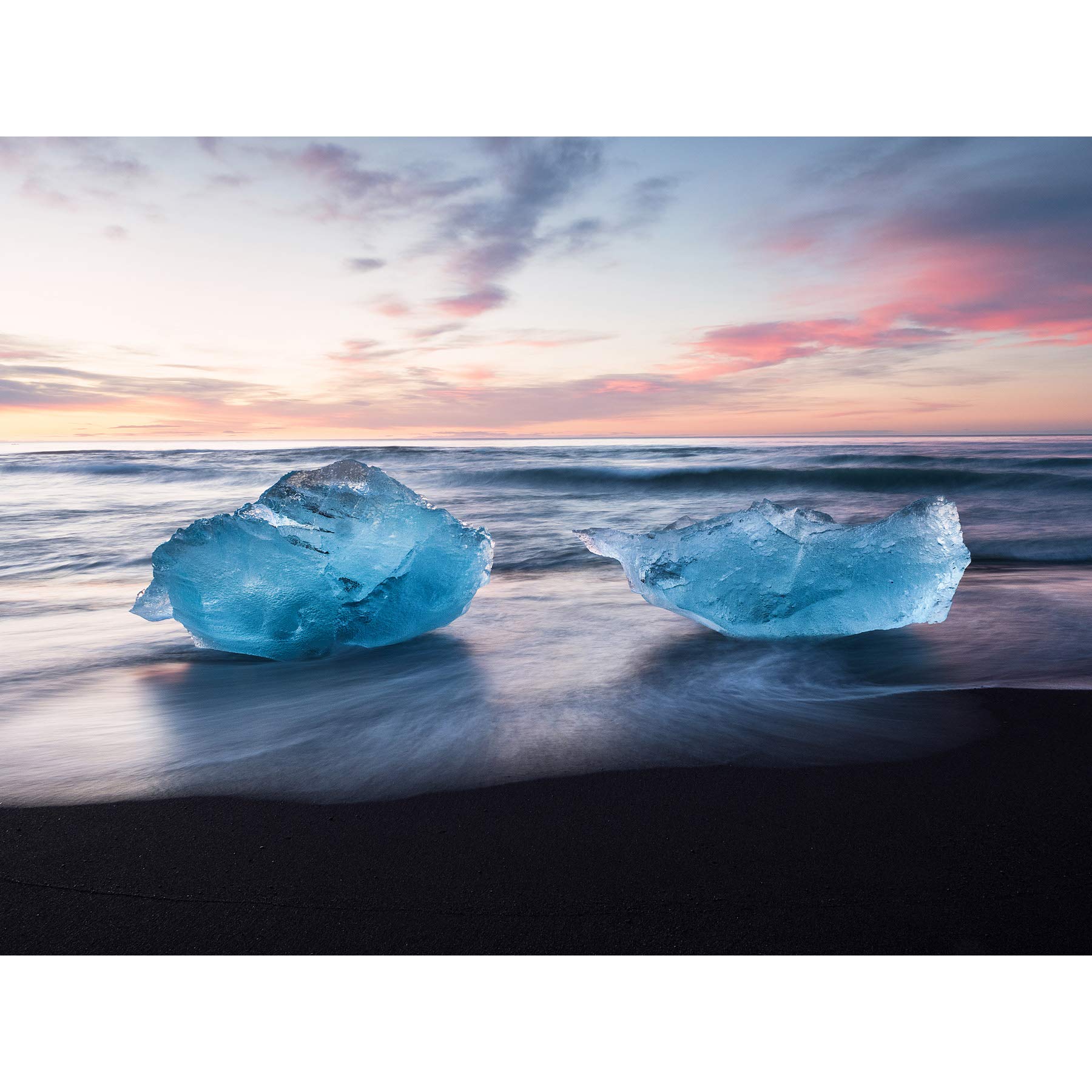 Artery8 Warby Iceberg Jokulsarlon Iceland Glacier Lagoon Premium Wall Art Canvas Print 18X24 Inch