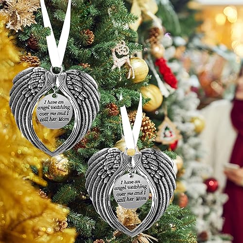 Miniatura 5 de Adorno conmemorativo de Navidad, Una pieza de mi corazón está en el cielo, colgante conmemorativo para árbol de Navidad en memoria de mamá, regalo