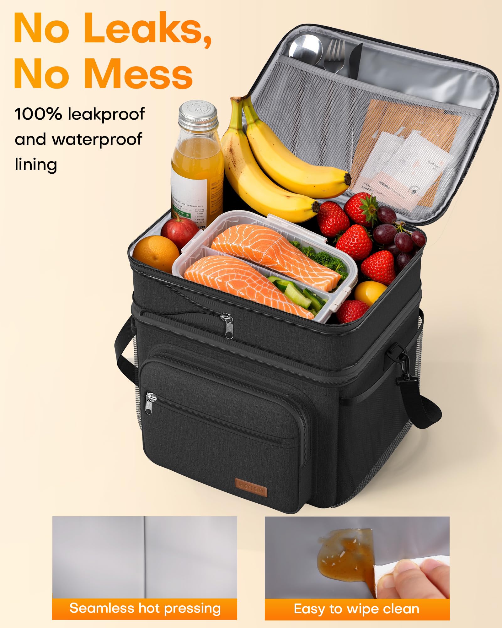 HOTOR Insulated Lunch Bag - Keep Food Fresh! -4