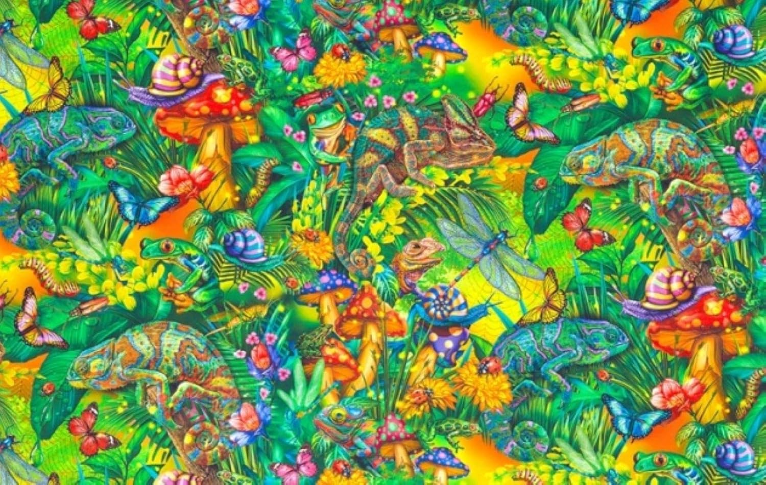 Robert Kaufman Fantastic Forest by Ciro Marchetti ATZD 20174 48 Jungle Iguanas BTY