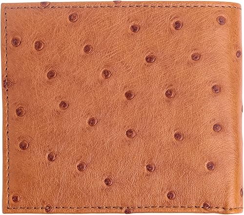 Miniatura 2 de Cartera de piel de avestruz marrón claro real