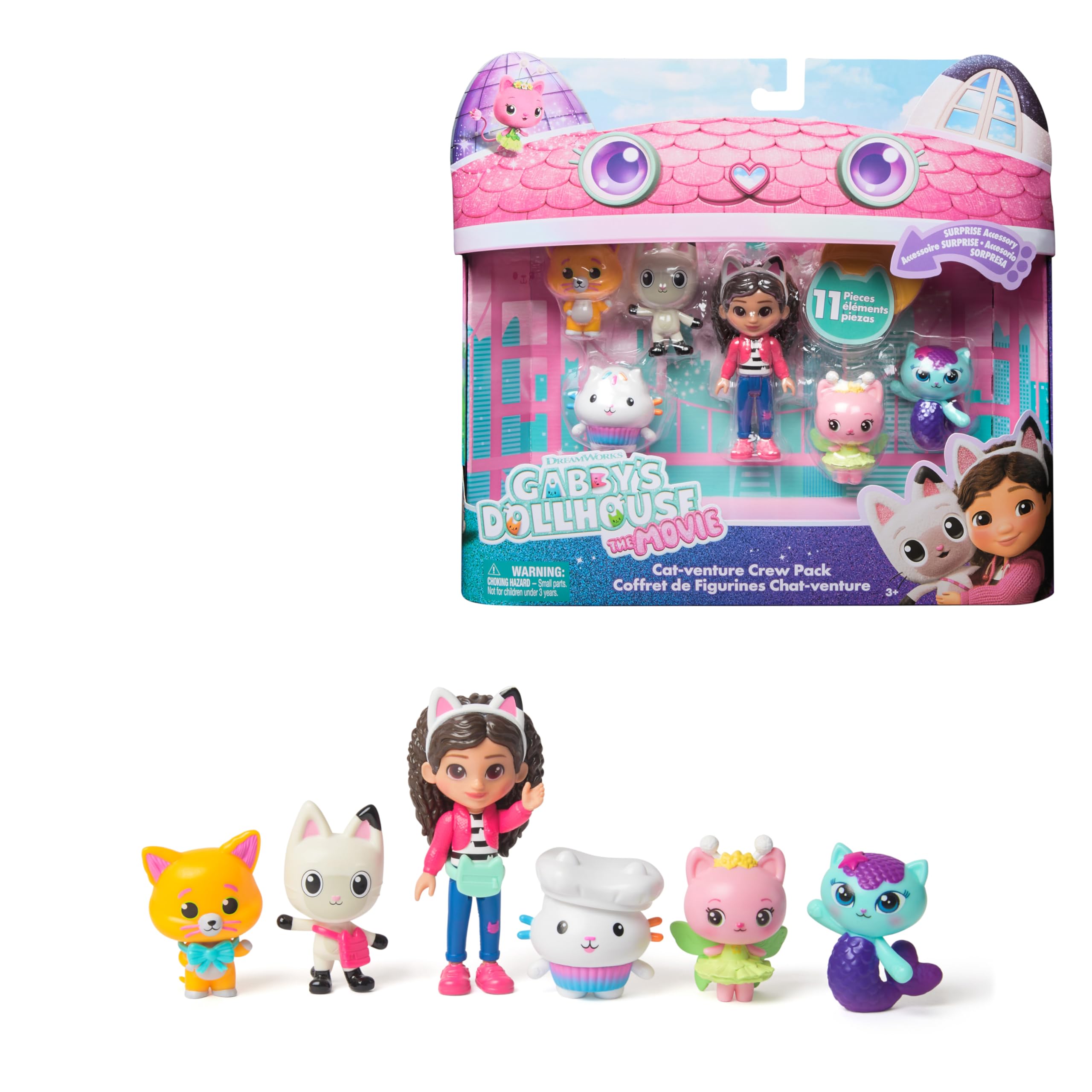 Gabby’s Dollhouse: The Movie – Set Mini Personaggi del Film | Set di 11 Pezzi con Personaggi e Accessori | Giocattolo per Bambine e Bambini dai 3 Anni in su
