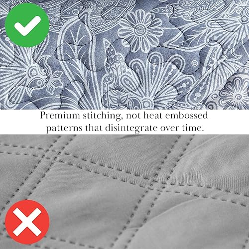 Miniatura 3 de Southshore - Juego de ropa de cama de microfibra, estampado 01-Blanco,02 - Hueso,2-02 - Hueso,03 - Azul,04 - Gris,05 - Azul oscuro,10 - gris pardo