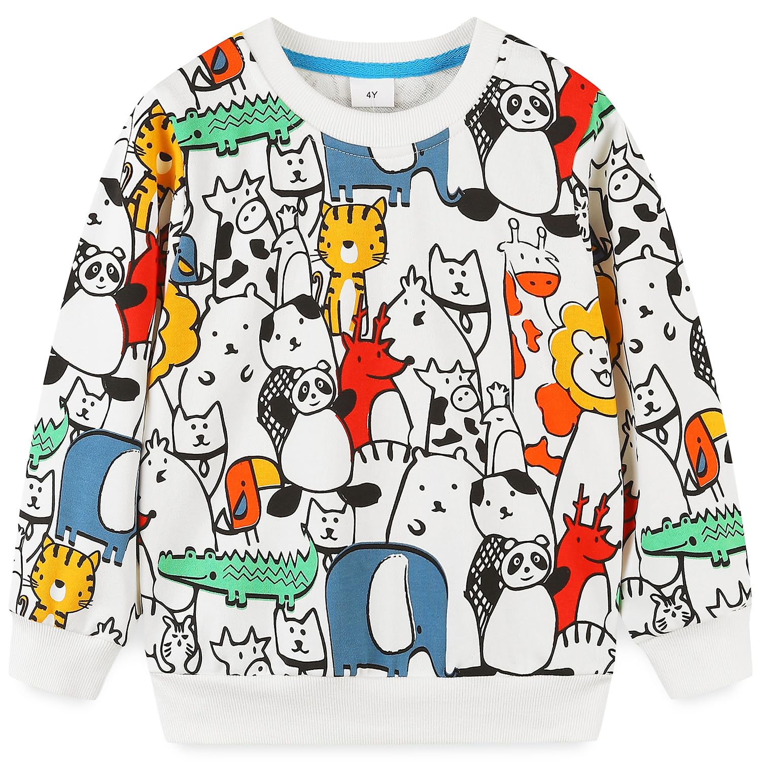 Bumeex Toddler Boys Crewneck Sweatshirts Cotton Long Sleeve Shirt Tops 2-7Y