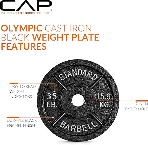 Miniatura 3 de CAP Barbell Placa de peso olímpica de 2 pulgadas | Múltiples opciones