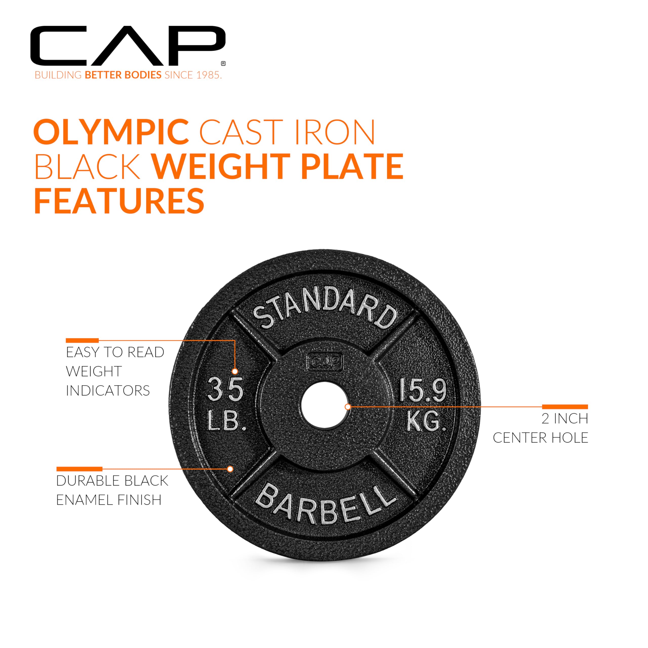Cap Barbell - Juego de 2 platos olímpicos
