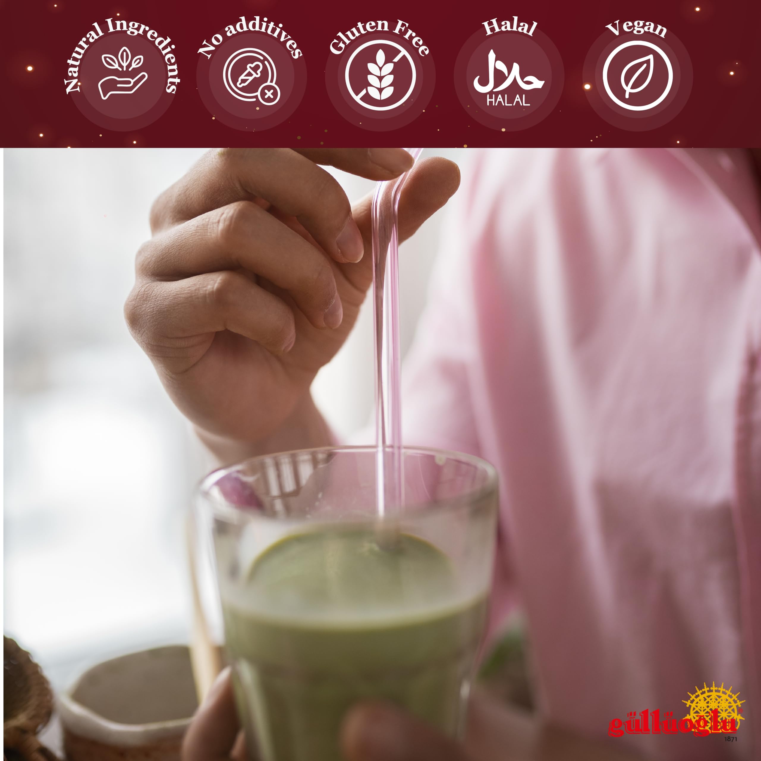 Gulluoglu Japanese Matcha Green Tea Powder - 1 75 oz 50 g Ceremonial Grade Premium Antioxidant Superfood for — view 6